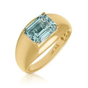 Anne Sisteron 14K Yellow Gold Blue Topaz Spritz Aperitif Ring Sz. 8